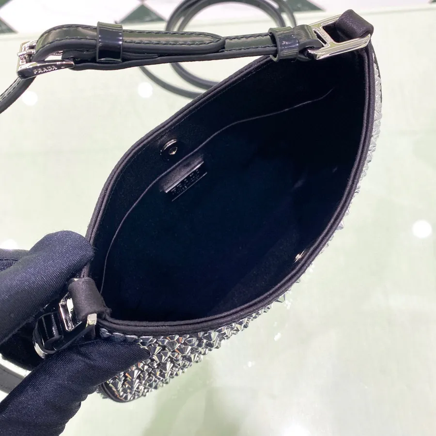 New Cleo Clutch with Diamonds 1BC169 Black Diamond