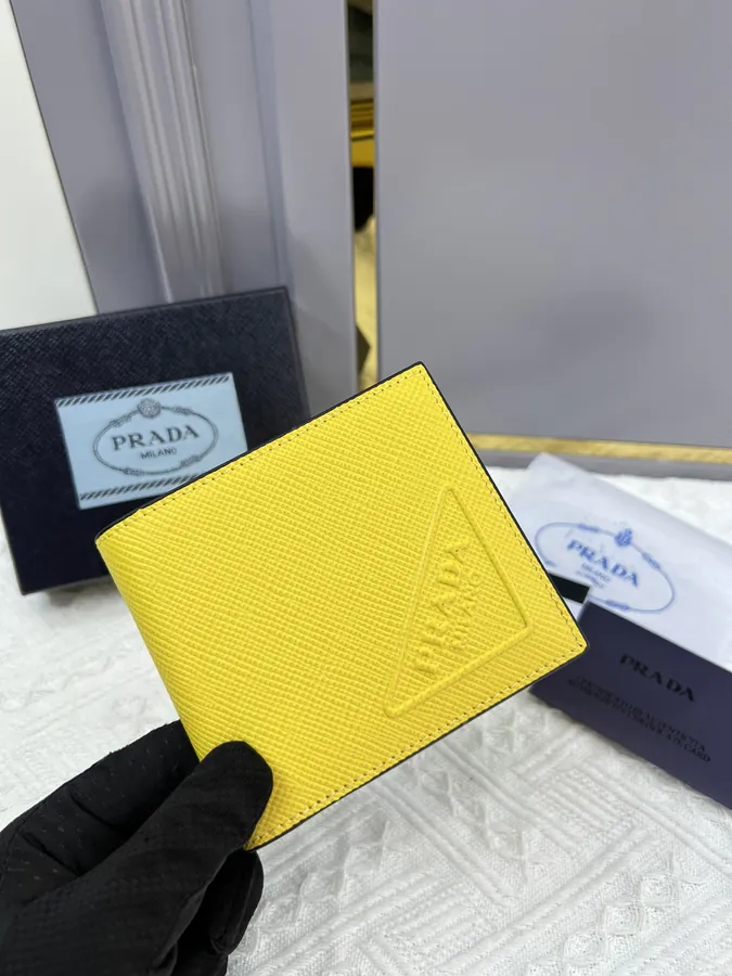 Top Original Saffiano Leather Mini Wallet with 8 Card Slots