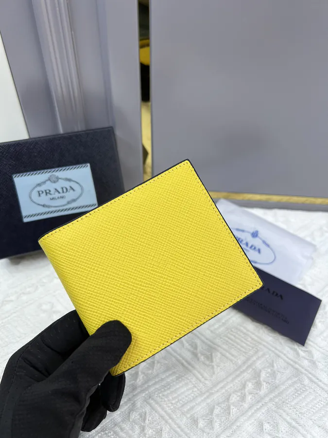 Top Original Saffiano Leather Mini Wallet with 8 Card Slots