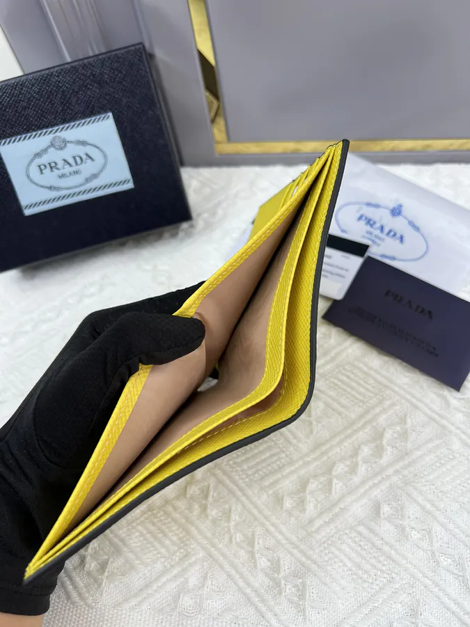Top Original Saffiano Leather Mini Wallet with 8 Card Slots