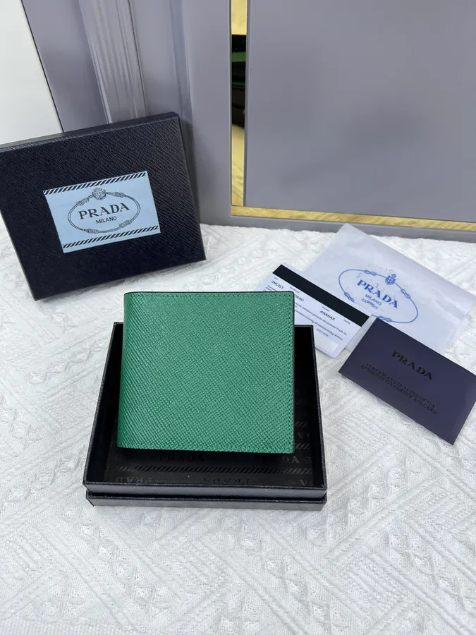 Top Original Saffiano Leather Wallet with 8 Card Slots