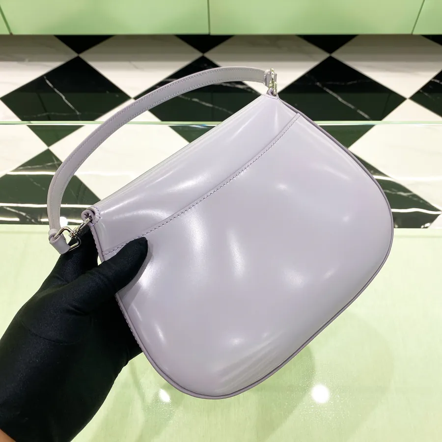 Cleo Glossy Calfskin Flip Cover Crossbody Bag