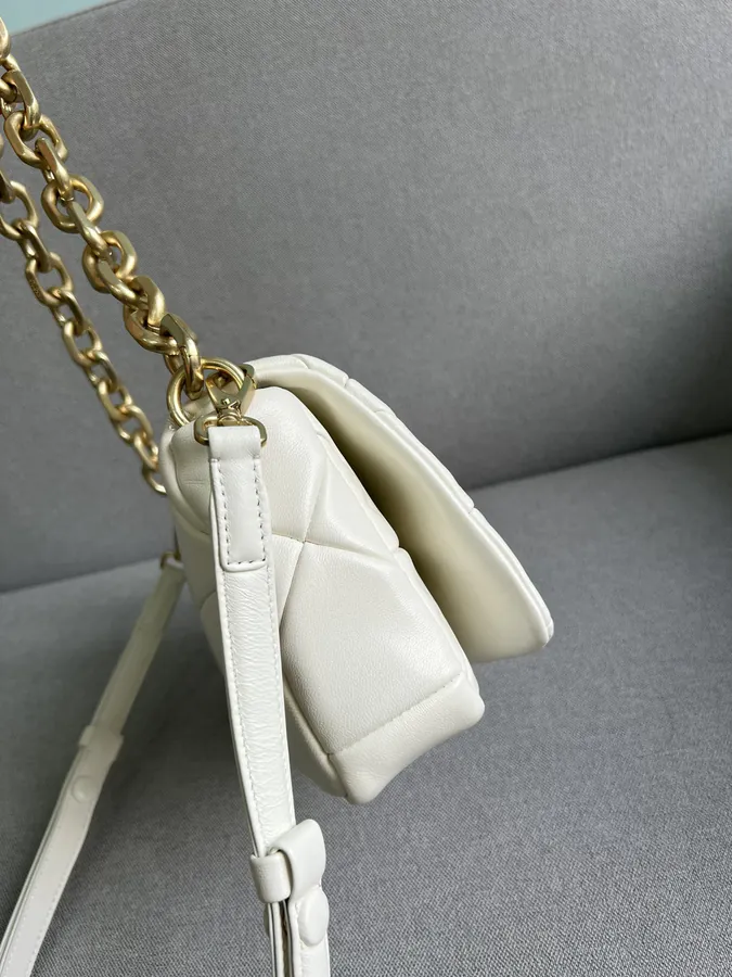 System Soft Leather Crossbody Bag with Triangular Pattern