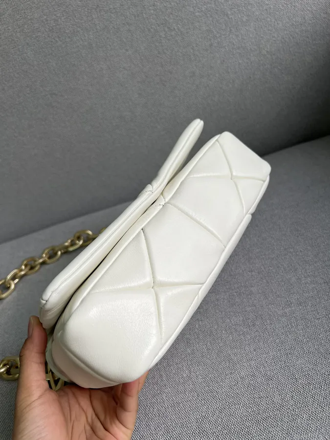 System Soft Leather Crossbody Bag with Triangular Pattern