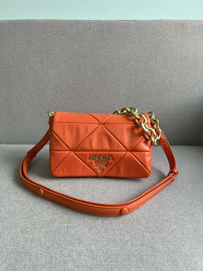 System Soft Leather Crossbody Bag with Triangular Embroidery