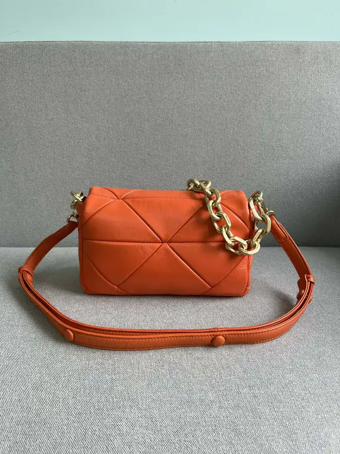 System Soft Leather Crossbody Bag with Triangular Embroidery