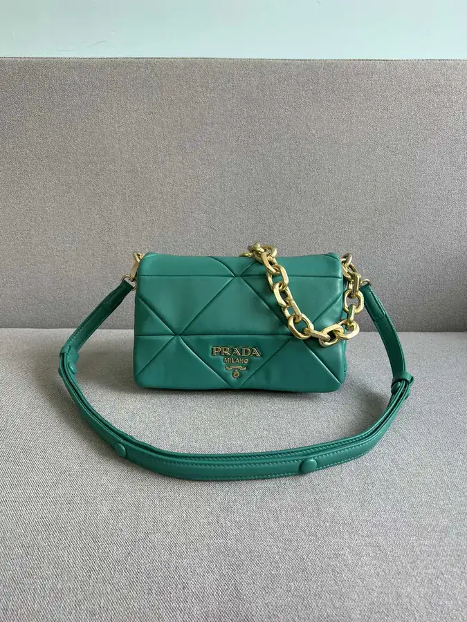 System Soft Leather Crossbody Bag with Triangular Pattern