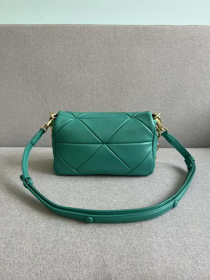 System Soft Leather Crossbody Bag with Triangular Pattern