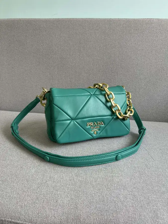 System Soft Leather Crossbody Bag with Triangular Pattern