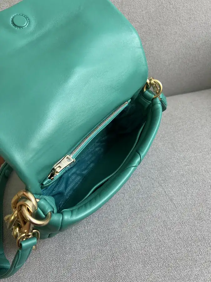 System Soft Leather Crossbody Bag with Triangular Pattern