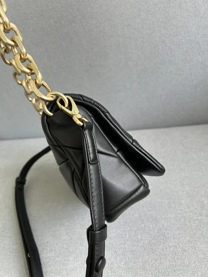 System Soft Leather Crossbody Bag with Triangular Embroidery
