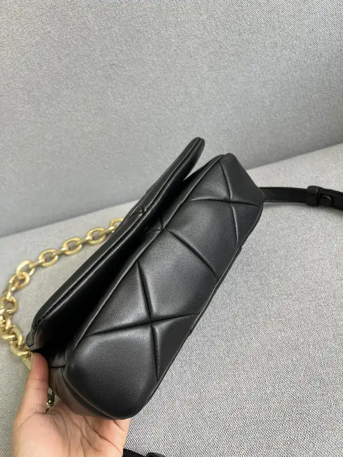System Soft Leather Crossbody Bag with Triangular Embroidery