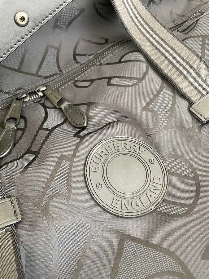 B Home Travel Bag with Nylon and Grained Calfskin