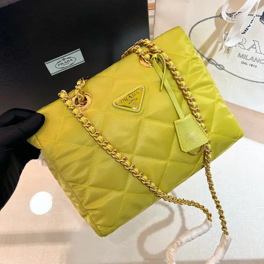 Re Edition 1995 Vintage Shoulder Bag with Black Gold Chain
