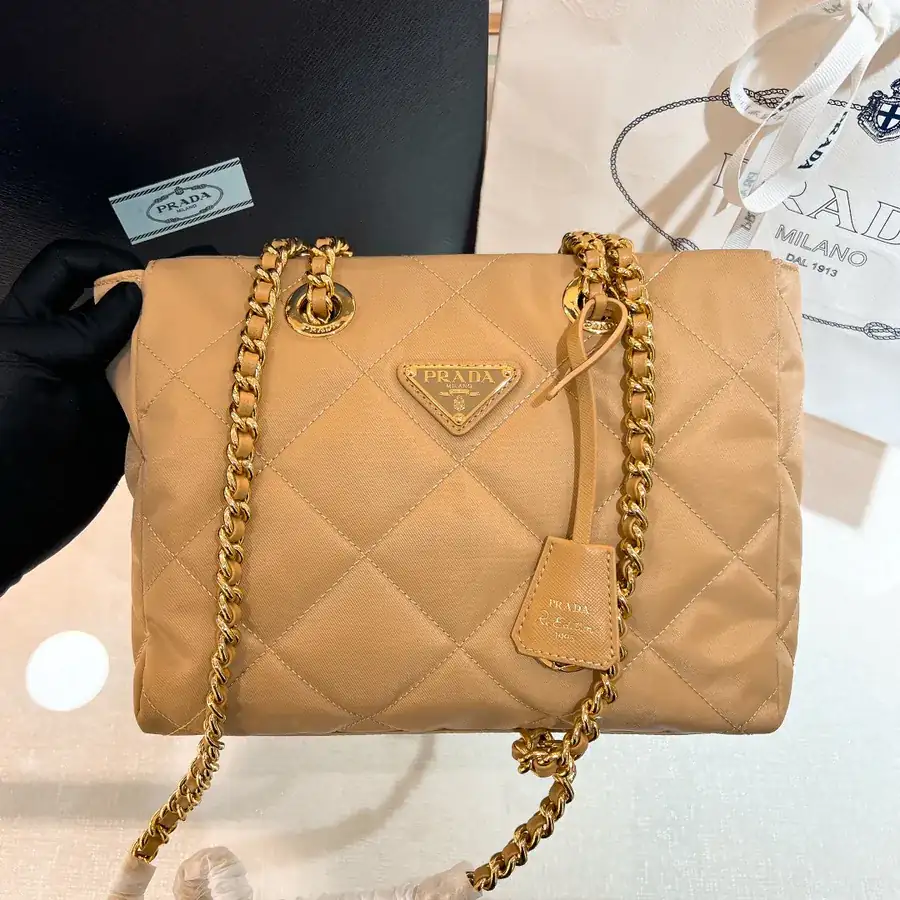 Re Edition 1995 Vintage Shoulder Bag with Black Gold Chain