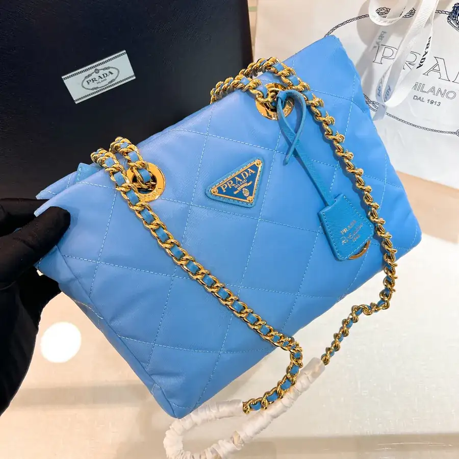Re Edition 1995 Vintage Shoulder Bag with Black Gold Chain