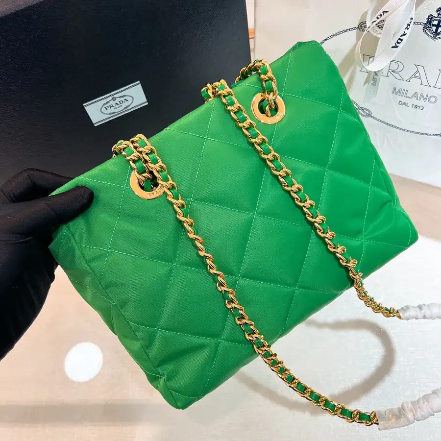 Re Edition 1995 Vintage Shoulder Bag with Black Gold Chain
