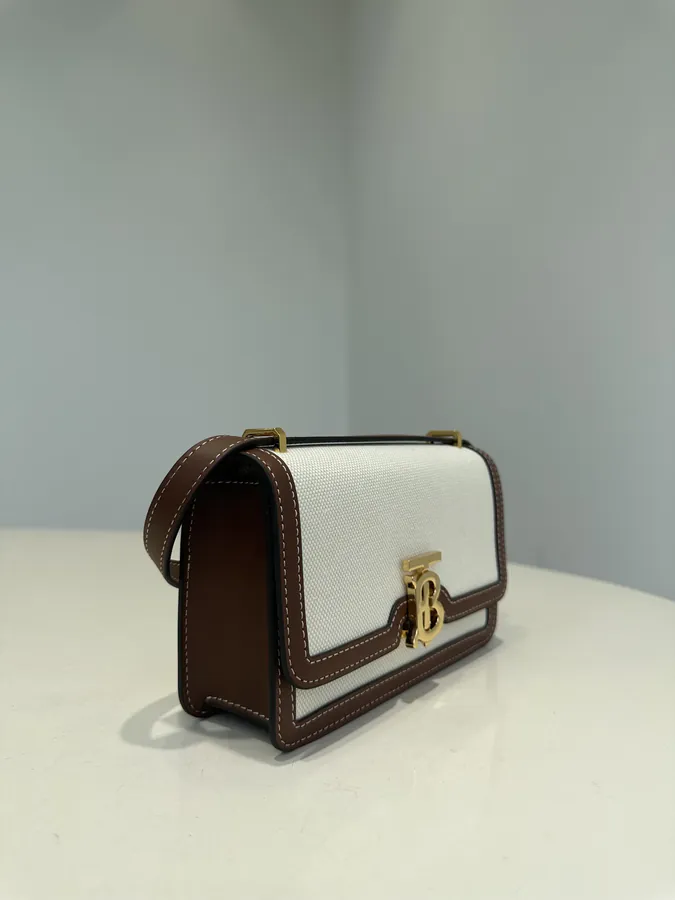 Thomas Burberry Tote Bag with Calfskin Trim