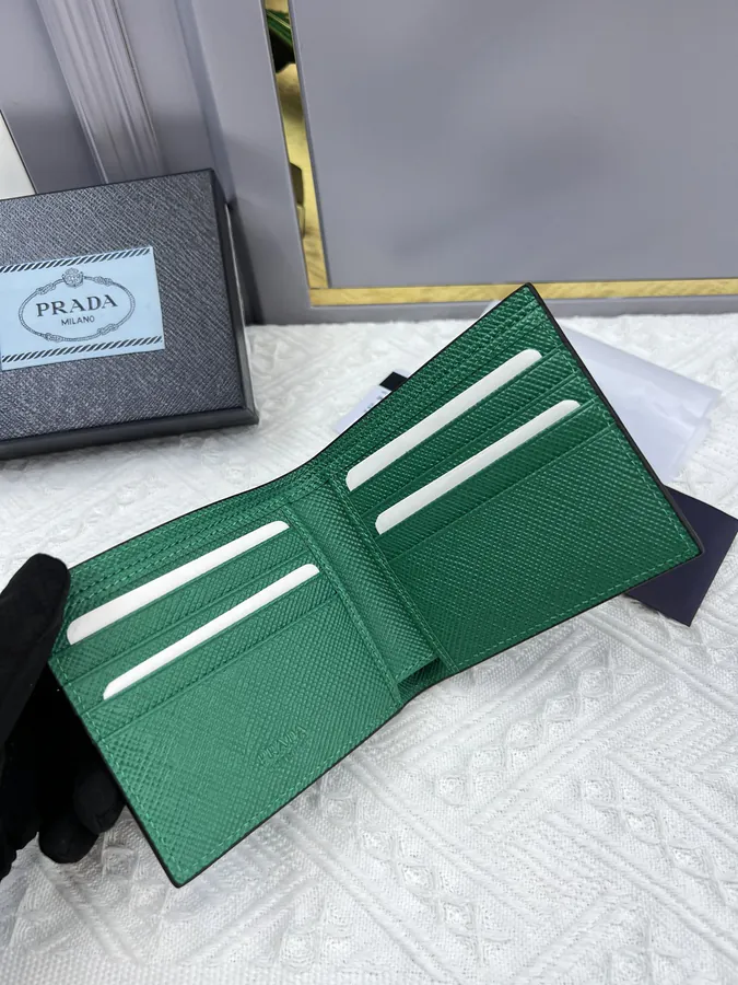 Top Original Saffiano Leather Wallet with 8 Card Slots