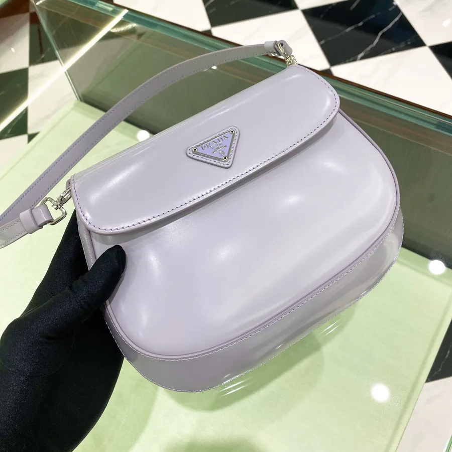 Cleo Glossy Calfskin Clutch Crossbody Bag 1BD311