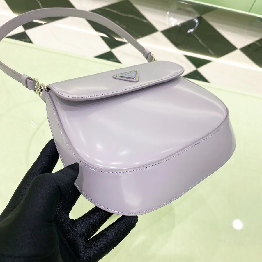 Cleo Glossy Calfskin Clutch Crossbody Bag 1BD311