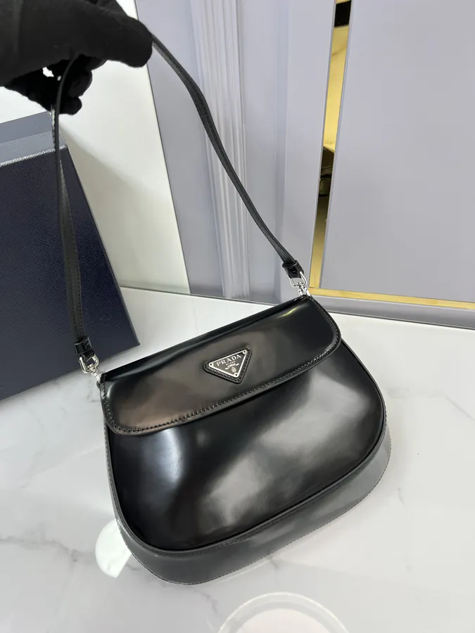 New Hobo Crossbody Bag in Glossy Calfskin