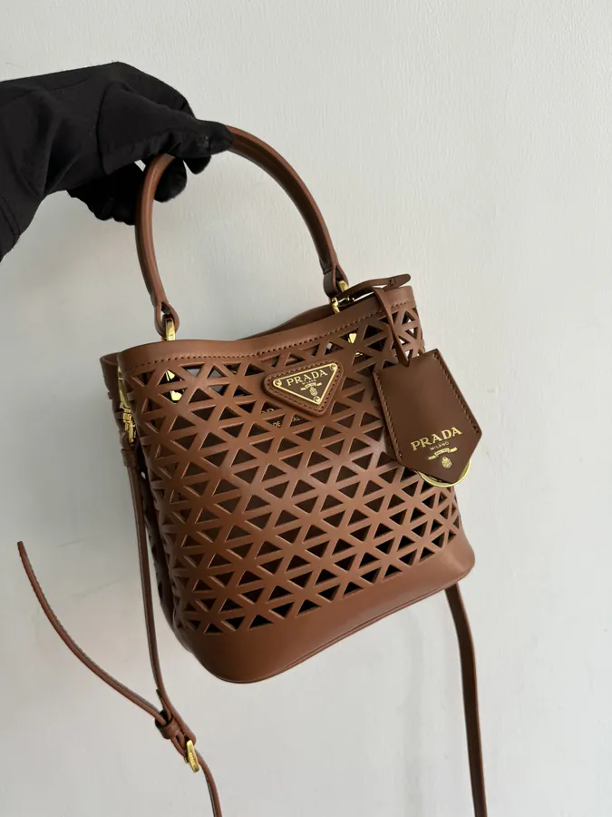 P820 Saffiano Perforated Bucket Bag