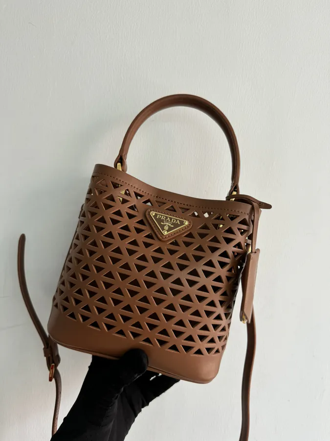 P820 Saffiano Perforated Bucket Bag