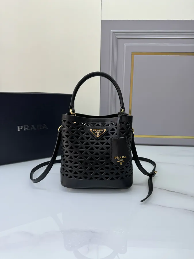 P820 Saffiano Perforated Bucket Bag