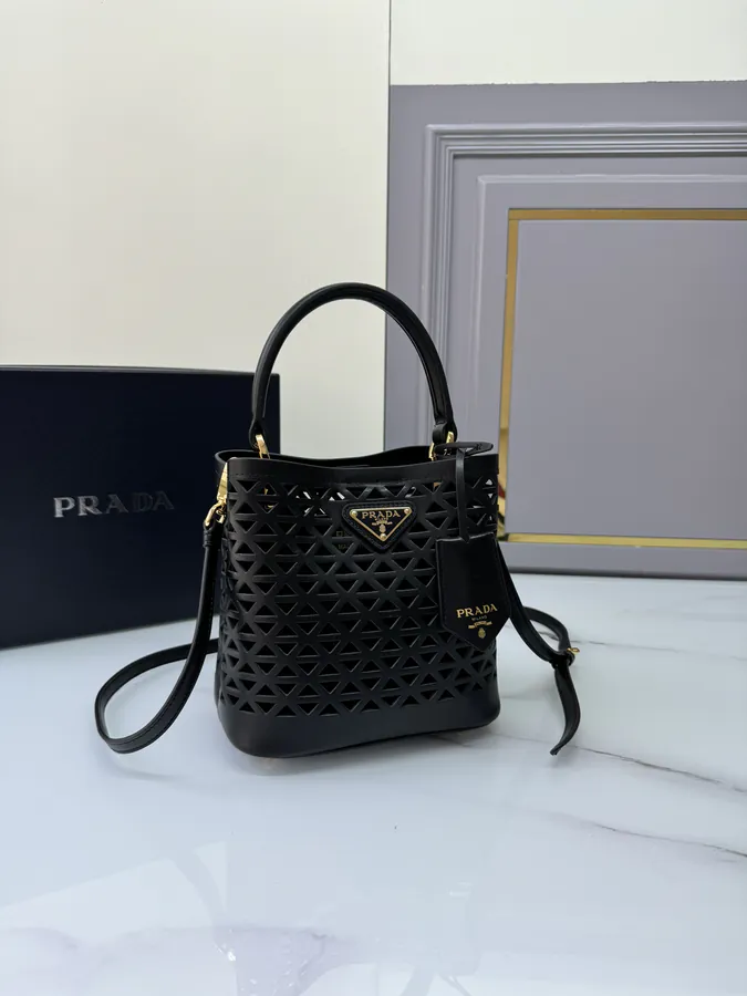 P820 Saffiano Perforated Bucket Bag