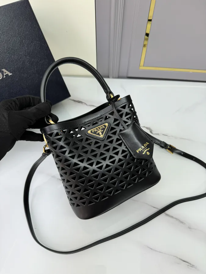 P820 Saffiano Perforated Bucket Bag