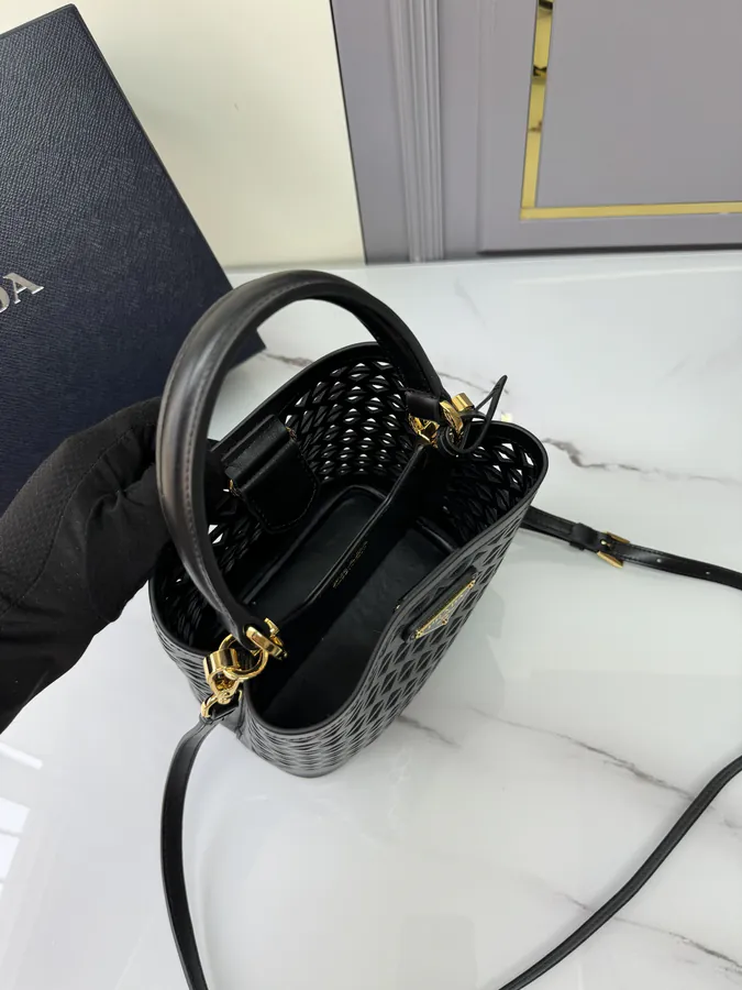 P820 Saffiano Perforated Bucket Bag