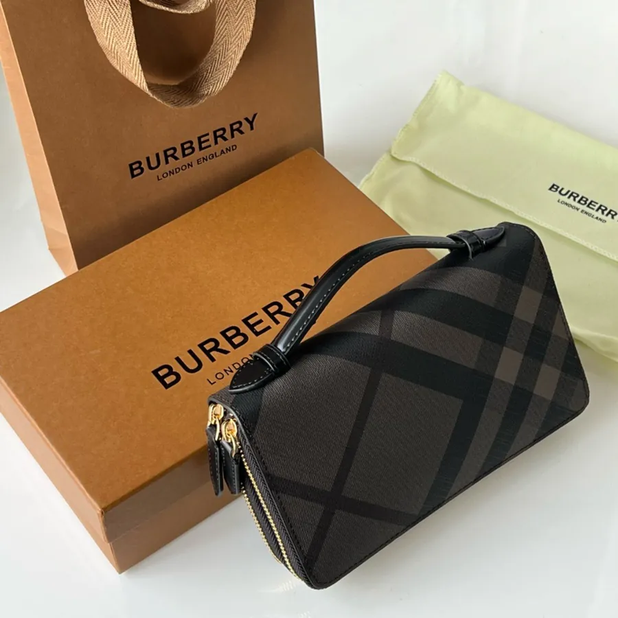320 London Check Double Zip Handbag