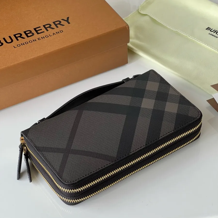 320 London Check Double Zip Handbag