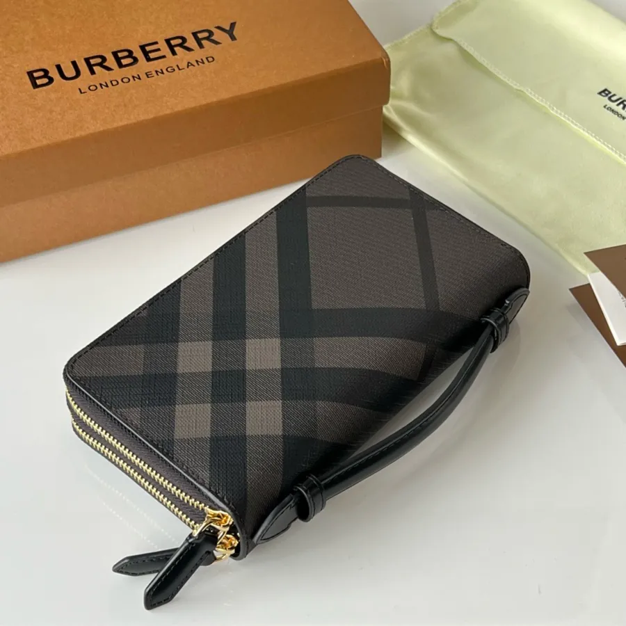 320 London Check Double Zip Handbag
