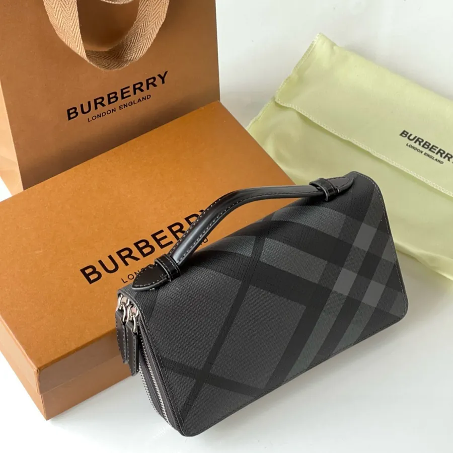 320 London Check Double Zip Handbag