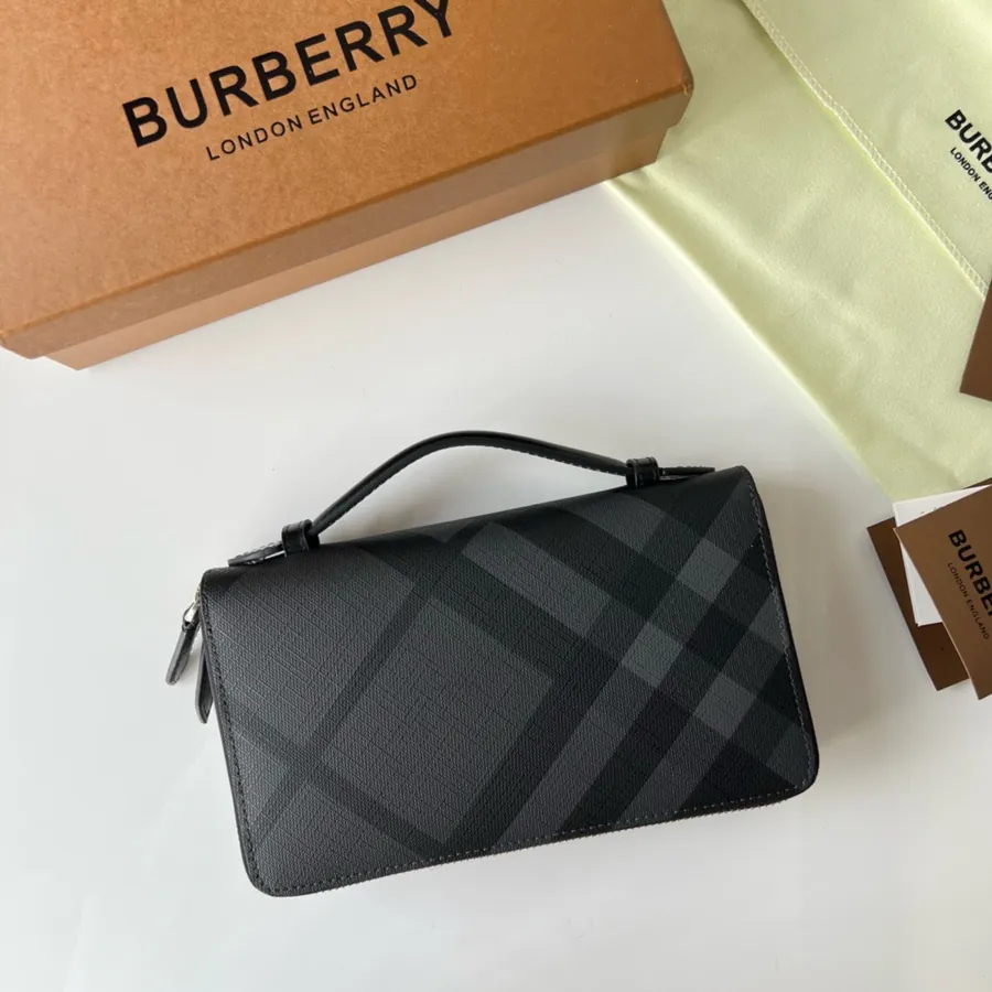 320 London Check Double Zip Handbag
