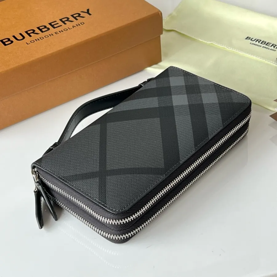 320 London Check Double Zip Handbag