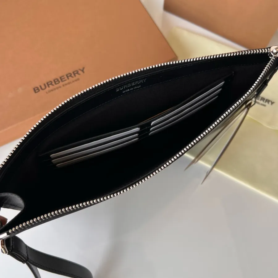 B•Home Large Embossed Pattern Leather Zipper Pouch