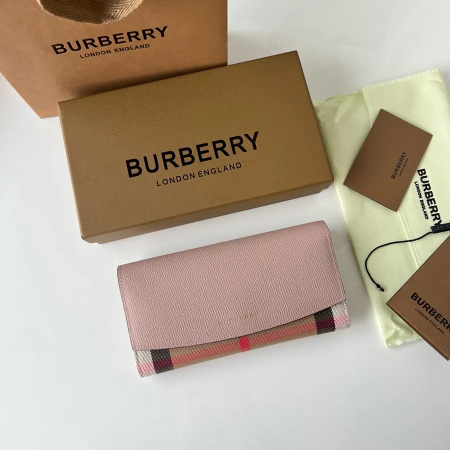 240 House Checkered Leather Long Wallet