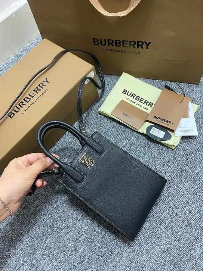 Boutique 530 Thomas Burberry Mini Tote Bag with Grained Calfskin