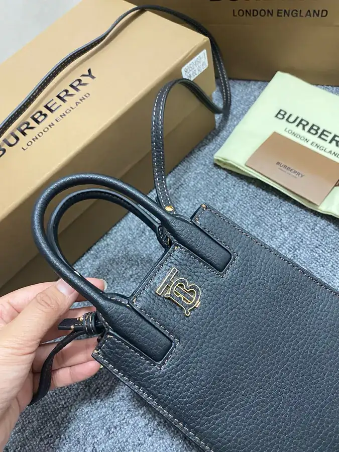 Boutique 530 Thomas Burberry Mini Tote Bag with Grained Calfskin