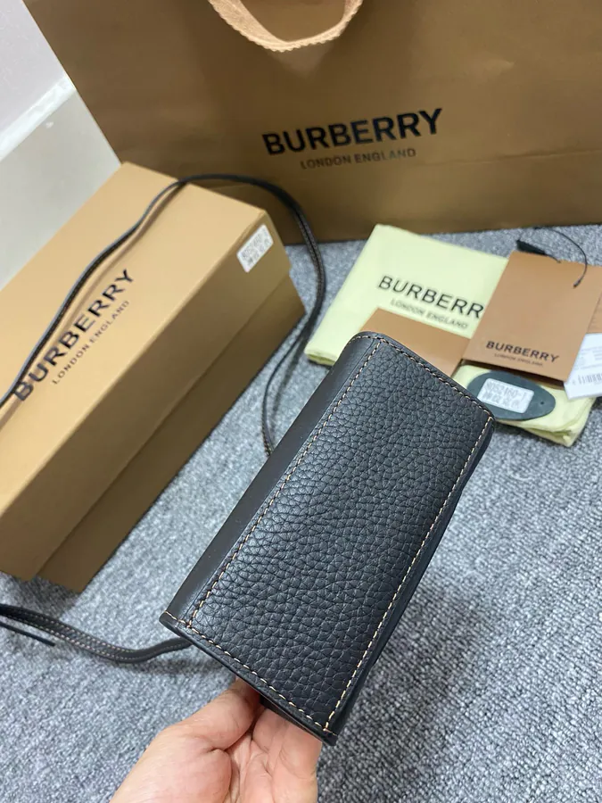 Boutique 530 Thomas Burberry Mini Tote Bag with Grained Calfskin