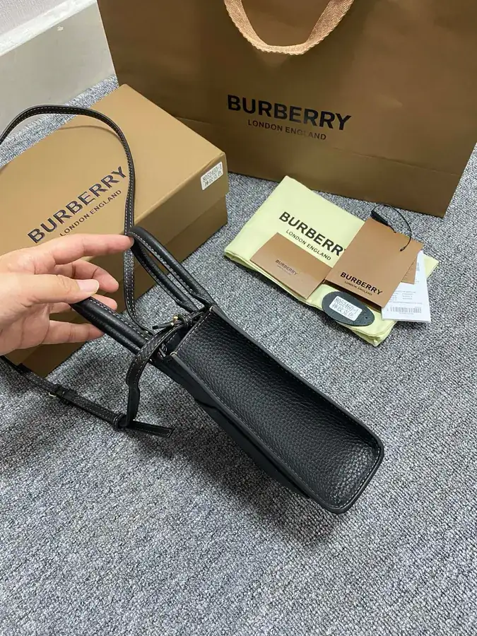 Boutique 530 Thomas Burberry Mini Tote Bag with Grained Calfskin