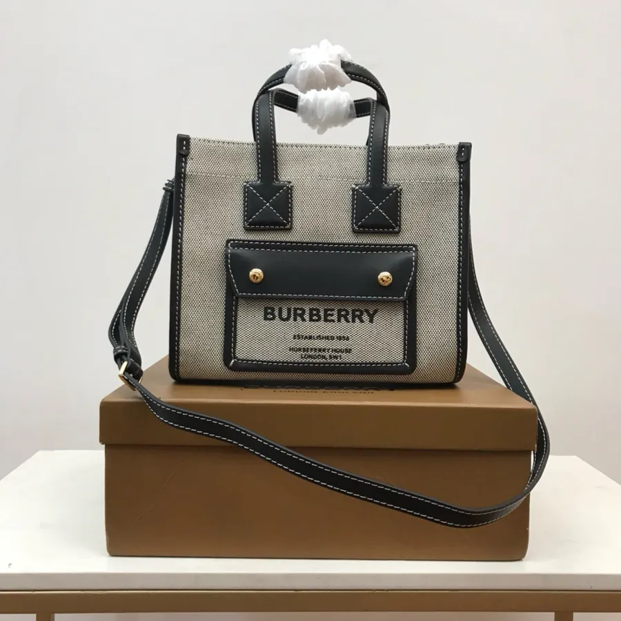 Freya Mini 23 Double Tone Canvas and Leather Tote Bag