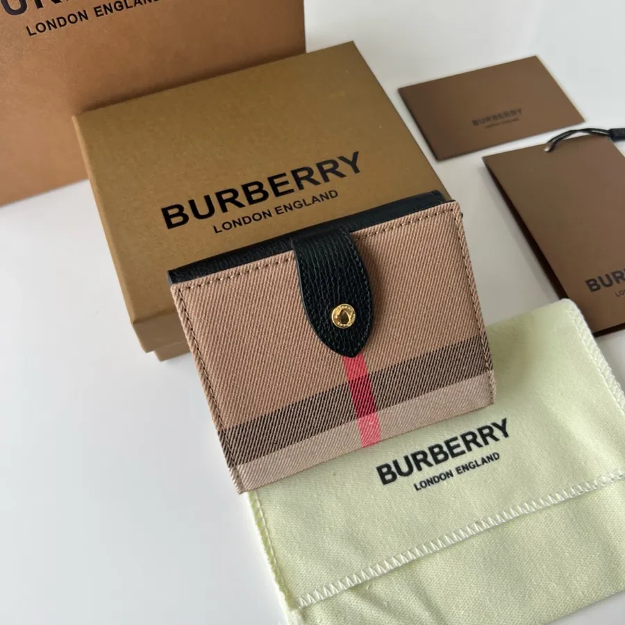 220 House Checkered Leather Wallet from B•Home