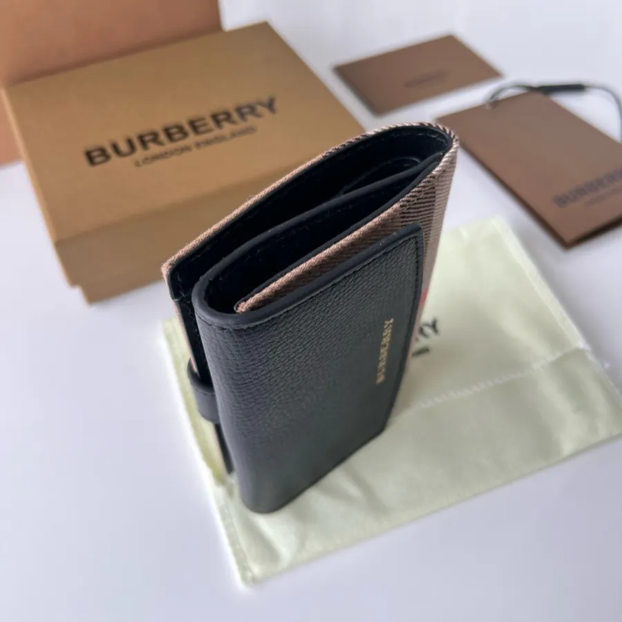 220 House Checkered Leather Wallet from B•Home