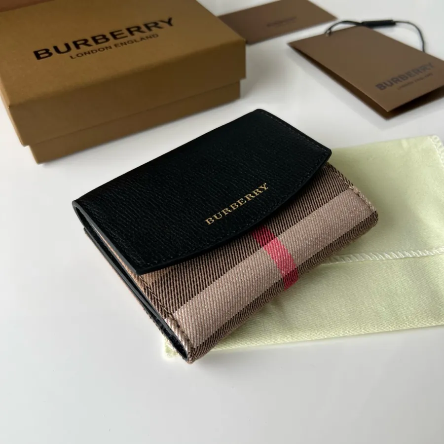 220 House Checkered Leather Wallet from B•Home