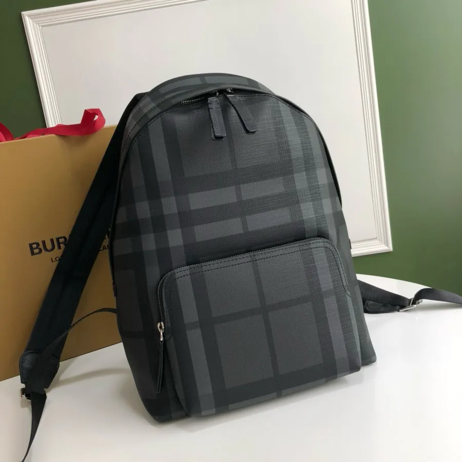 500 Bur London Grained Calfskin Trimmed Backpack