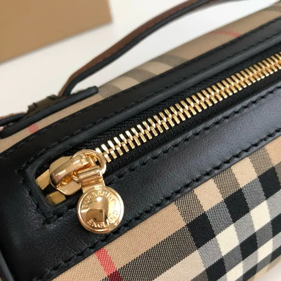 500 B Mini Tote Vintage Plaid Cotton & Dual tone Leather